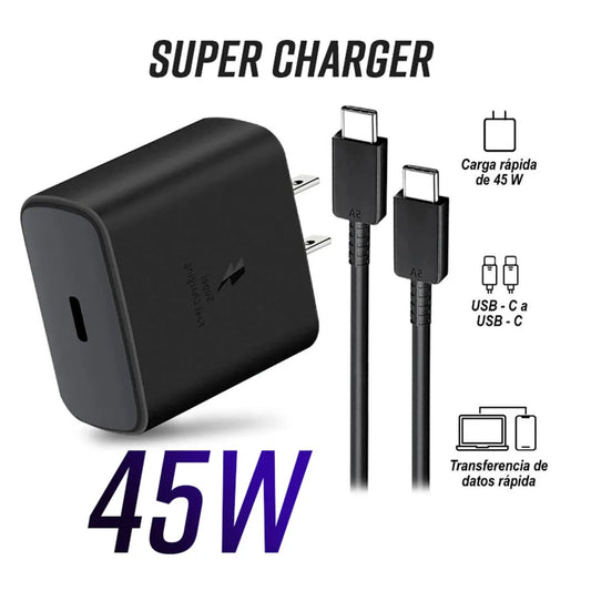 Chargeur ultra rapide Samsung d'origine avec câble USB Type-C 45 W